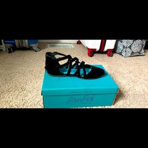 Blowfish black strappy ballet flats